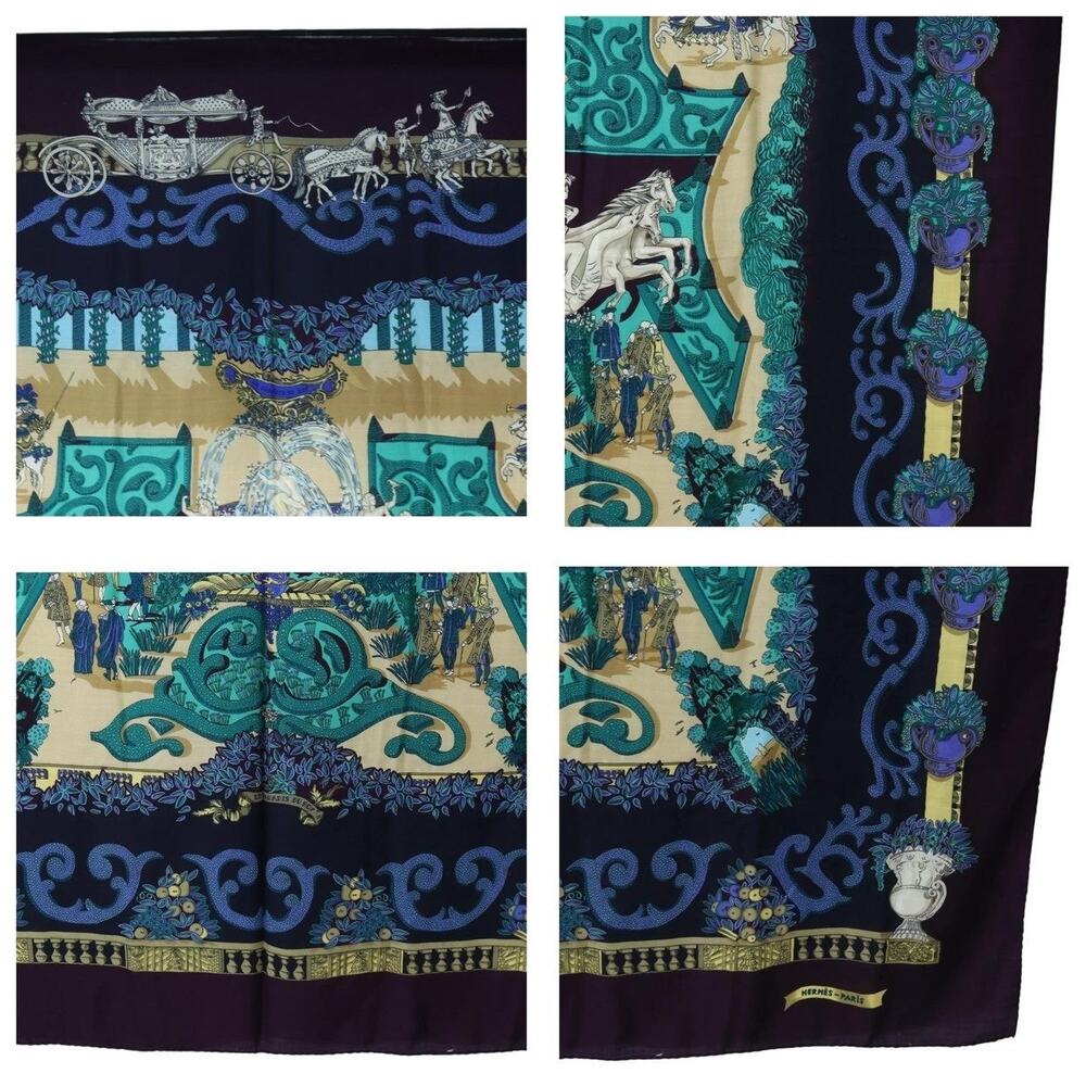 Hermes Cashmere Carre 140 Scarf Blue - Picture 3 of 6